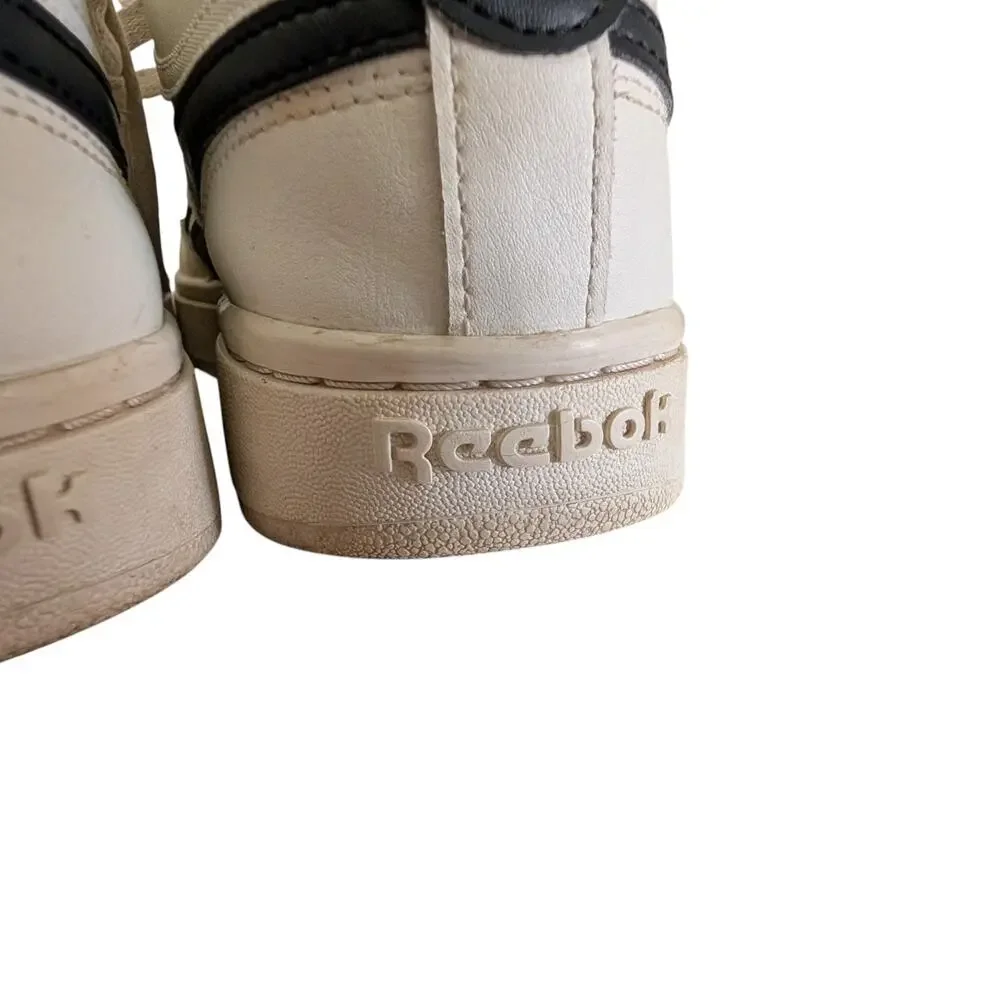 Reebok Club C Double Revenge Chalk Core Black Sneakers Size 8 Womens White Cream